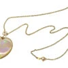 Edwardian Large Opal Heart Pendant With Diamond Top On 14ct Gold Chain 2 Edwardian Large Opal Heart Pendant With Diamond Top On 14ct Gold Chain -Antique Jewellery Company DSC09063