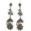 Edwardian Long Drop Silver & Marcasite Flower Earrings -Antique Jewellery Company DSC09073 1