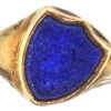 Victorian 18ct Gold Tipsy Shield Signet Ring Set With A Lapis Lazuli 2 Victorian 18ct Gold Tipsy Shield Signet Ring Set With A Lapis Lazuli -Antique Jewellery Company DSC09081 copy