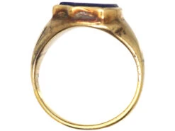 Victorian 18ct Gold Tipsy Shield Signet Ring Set With A Lapis Lazuli 9 Victorian 18ct Gold Tipsy Shield Signet Ring Set With A Lapis Lazuli -Antique Jewellery Company DSC09090 copy