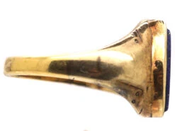 Victorian 18ct Gold Tipsy Shield Signet Ring Set With A Lapis Lazuli 10 Victorian 18ct Gold Tipsy Shield Signet Ring Set With A Lapis Lazuli -Antique Jewellery Company DSC09095 copy