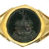Early Victorian 18ct Gold Signet Ring With Bloodstone Intaglio Of A Crest -Antique Jewellery Company DSC09102 copy 1