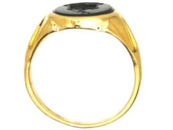 Early Victorian 18ct Gold Signet Ring With Bloodstone Intaglio Of A Crest 9 Early Victorian 18ct Gold Signet Ring With Bloodstone Intaglio Of A Crest -Antique Jewellery Company DSC09113 copy