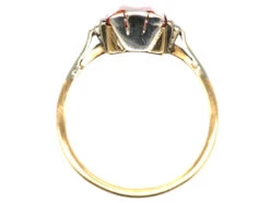 Art Deco 9ct White & Yellow Gold Ring Set With A Rectangular Citrine -Antique Jewellery Company DSC09115