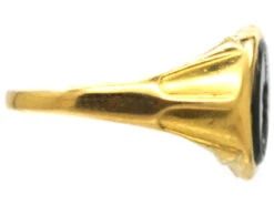 Early Victorian 18ct Gold Signet Ring With Bloodstone Intaglio Of A Crest 10 Early Victorian 18ct Gold Signet Ring With Bloodstone Intaglio Of A Crest -Antique Jewellery Company DSC09117 copy 1