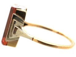 Art Deco 9ct White & Yellow Gold Ring Set With A Rectangular Citrine -Antique Jewellery Company DSC09120