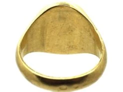 French 18ct Gold Signet Ring With Shield & Crest Intaglio -Antique Jewellery Company DSC09138
