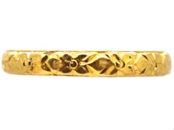 Early 20th Century 22ct Gold Wedding Ring With Orange Blossom Motif