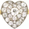 Edwardian 18ct Gold Heart Shaped Ring Set With Diamonds -Antique Jewellery Company DSC09168
