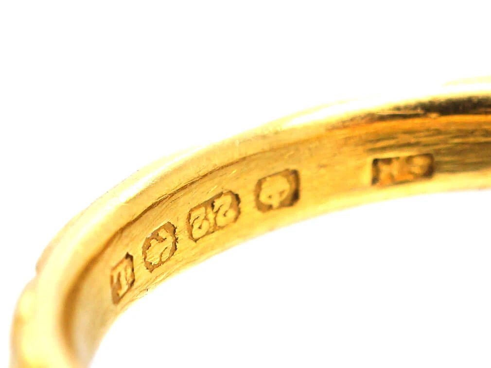 Early 20th Century 22ct Gold Wedding Ring With Orange Blossom Motif 6 Early 20th Century 22ct Gold Wedding Ring With Orange Blossom Motif - Image 4