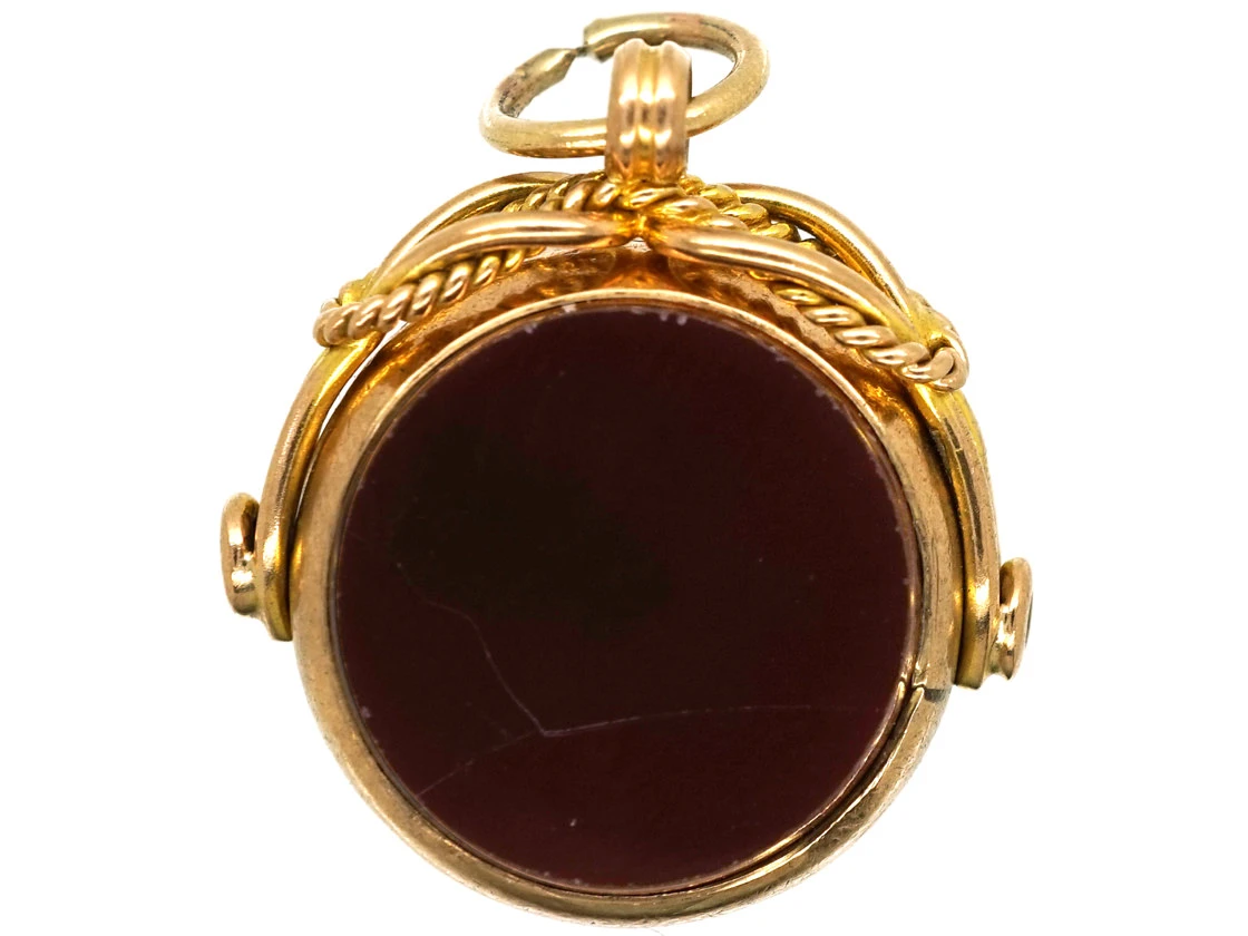 Edwardian 9ct Gold Two Sided Swivel Seal 3 Edwardian 9ct Gold Two Sided Swivel Seal