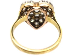 Edwardian 18ct Gold Heart Shaped Ring Set With Diamonds 10 Edwardian 18ct Gold Heart Shaped Ring Set With Diamonds -Antique Jewellery Company DSC09193