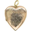 Edwardian 9ct Gold Heart Shaped Locket With Flower Basket Detail
