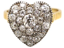 Edwardian 18ct Gold Heart Shaped Ring Set With Diamonds 13 Edwardian 18ct Gold Heart Shaped Ring Set With Diamonds -Antique Jewellery Company DSC09209