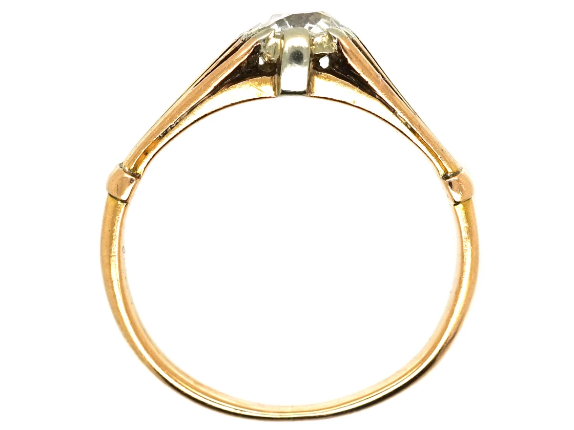 Art Deco 18ct Gold Diamond Solitaire Ring With Pierced Shoulders 7 Art Deco 18ct Gold Diamond Solitaire Ring With Pierced Shoulders - Image 5