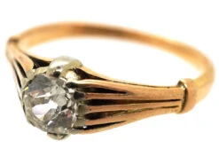 Art Deco 18ct Gold Diamond Solitaire Ring With Pierced Shoulders 17 Art Deco 18ct Gold Diamond Solitaire Ring With Pierced Shoulders -Antique Jewellery Company DSC09232