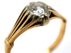 Art Deco 18ct Gold Diamond Solitaire Ring With Pierced Shoulders 13 Art Deco 18ct Gold Diamond Solitaire Ring With Pierced Shoulders -Antique Jewellery Company DSC09238