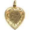 9ct Gold Heart Shaped Locket With Scroll Engraved Detail -Antique Jewellery Company DSC09250