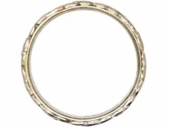 1950s 18ct White Gold Wedding Ring With Laurel Leaf Motif By Alabaster & Wilson -Antique Jewellery Company DSC09254 scaled 1