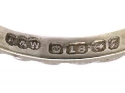 1950s 18ct White Gold Wedding Ring With Laurel Leaf Motif By Alabaster & Wilson -Antique Jewellery Company DSC09260 scaled 1