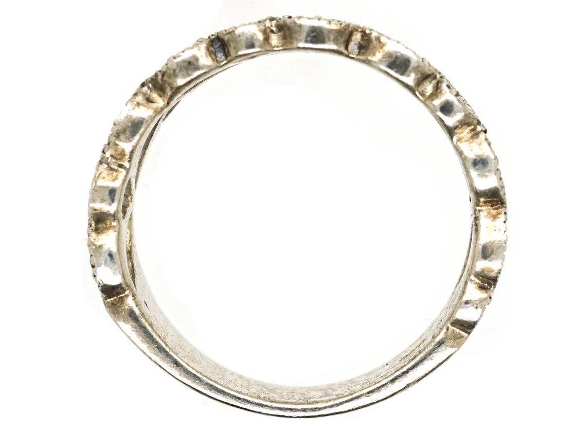 Silver & Marcasite Half Eternity Openwork Ring 6 Silver & Marcasite Half Eternity Openwork Ring - Image 4