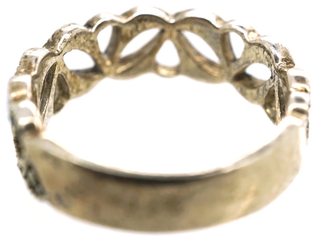 Silver & Marcasite Half Eternity Openwork Ring 7 Silver & Marcasite Half Eternity Openwork Ring - Image 5