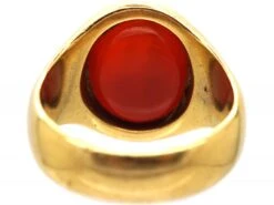 Victorian 18ct Gold Signet Ring Set With A Carnelian With Tree Trunk Intaglio -Antique Jewellery Company DSC09303 scaled 1