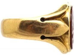 Victorian 18ct Gold Signet Ring Set With A Carnelian With Tree Trunk Intaglio -Antique Jewellery Company DSC09306 scaled 1