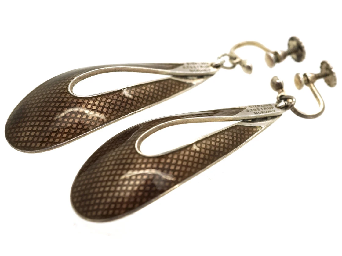 Silver & Enamel Earrings By Tostrup 4 Silver & Enamel Earrings By Tostrup - Image 2