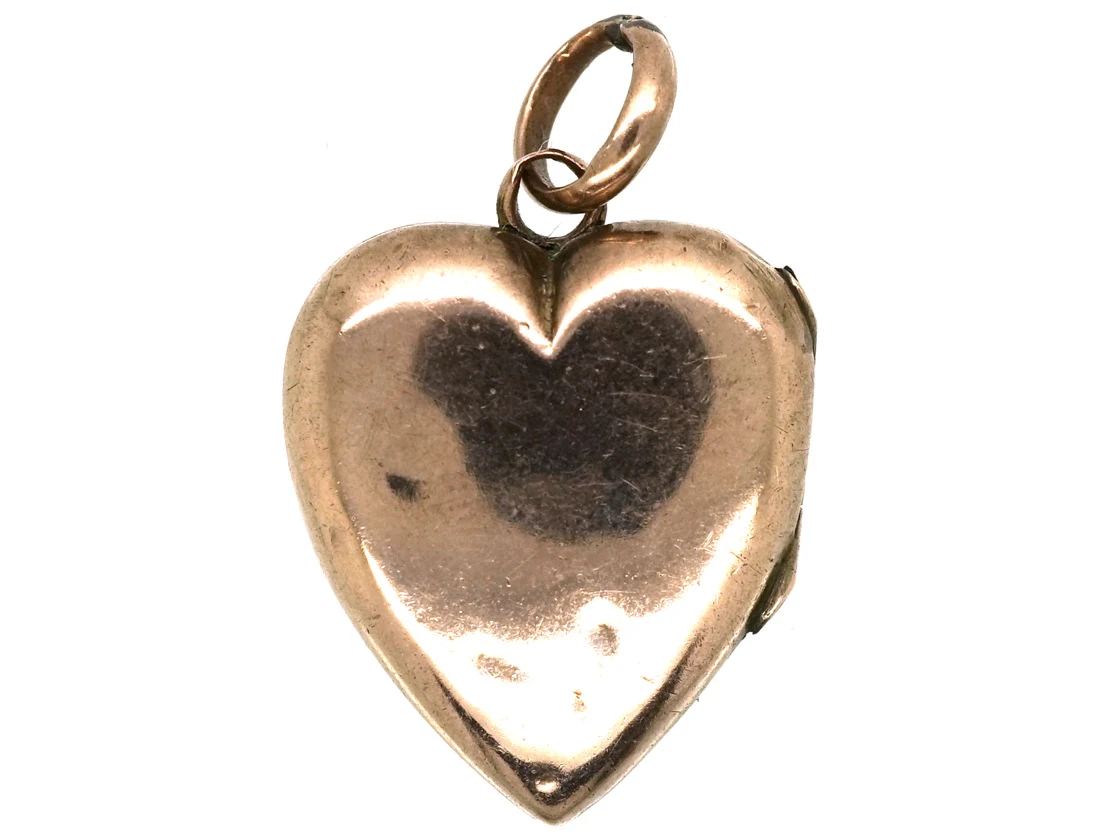 Edwardian 9ct Gold Heart Shaped Locket Studded With Natural Split Pearls 7 Edwardian 9ct Gold Heart Shaped Locket Studded With Natural Split Pearls - Image 5
