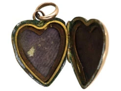 Edwardian 9ct Gold Heart Shaped Locket Studded With Natural Split Pearls 9 Edwardian 9ct Gold Heart Shaped Locket Studded With Natural Split Pearls -Antique Jewellery Company DSC09359