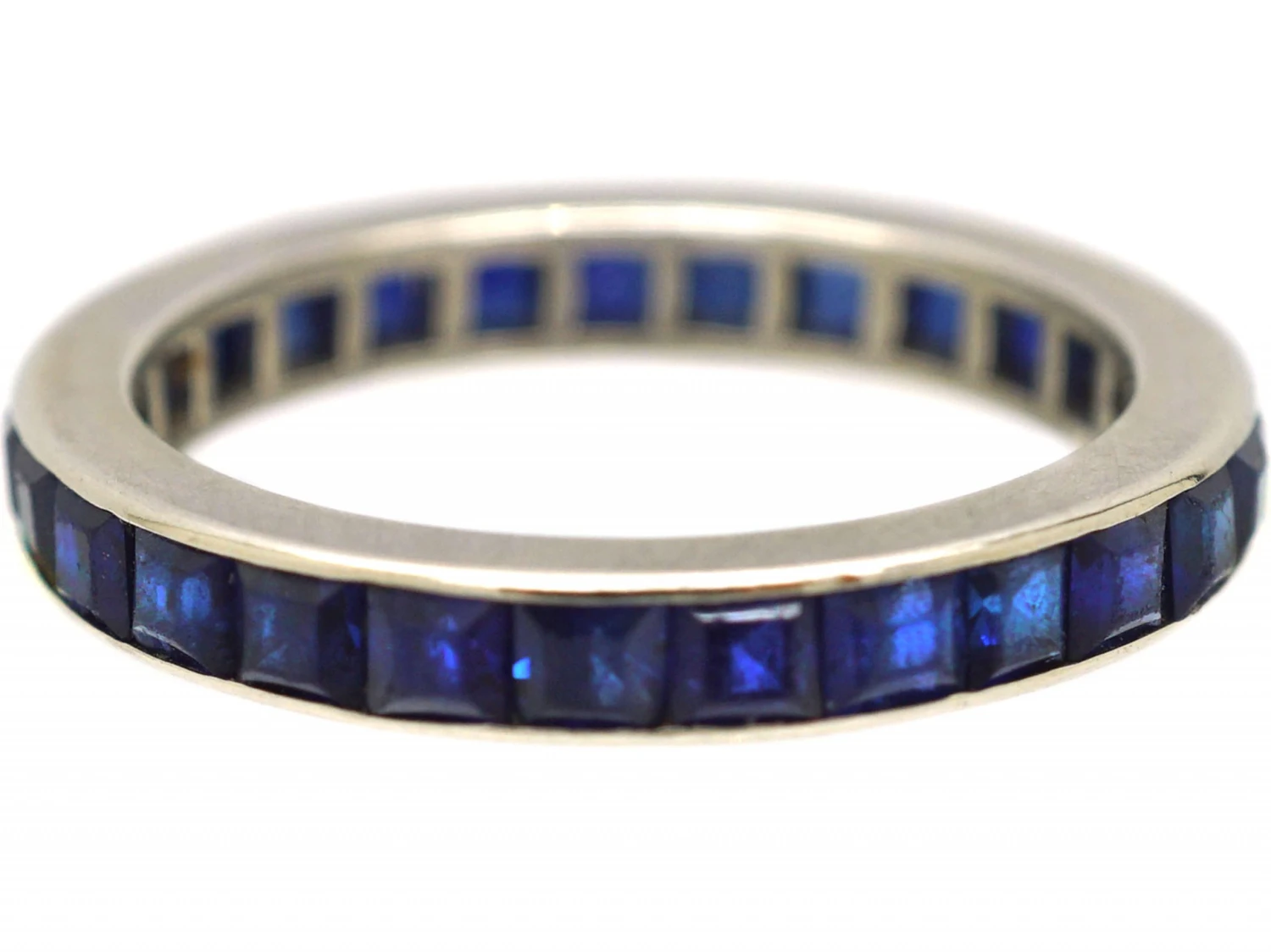 Art Deco 18ct White Gold Eternity Ring Set With Sapphires 6 Art Deco 18ct White Gold Eternity Ring Set With Sapphires - Image 4