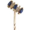 15ct Gold, Sapphire & Rose Diamond Tie Pin