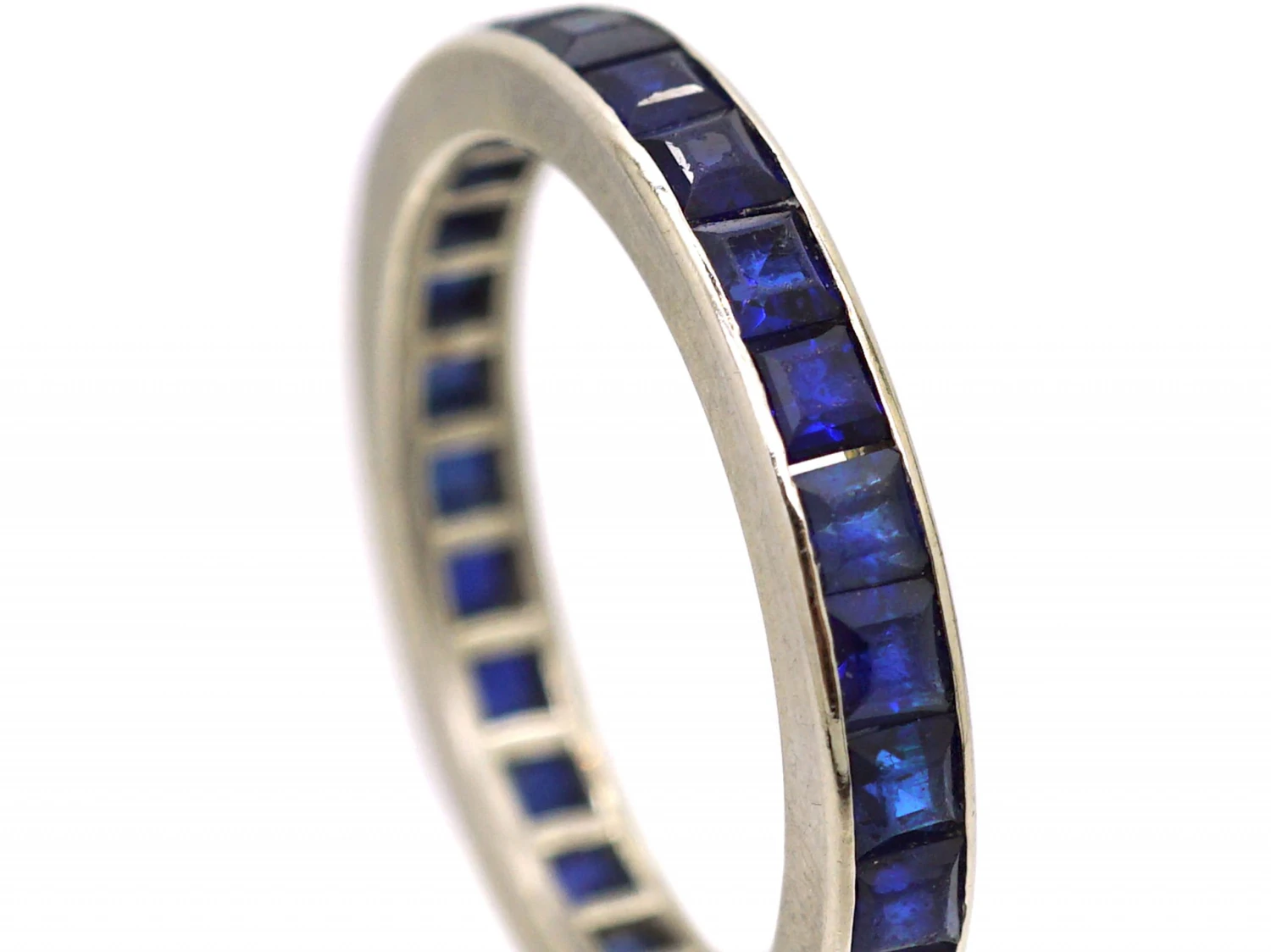Art Deco 18ct White Gold Eternity Ring Set With Sapphires 4 Art Deco 18ct White Gold Eternity Ring Set With Sapphires - Image 2