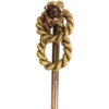 Victorian 15ct Gold Double Knot Rope Tie Pin Set With A Garnet