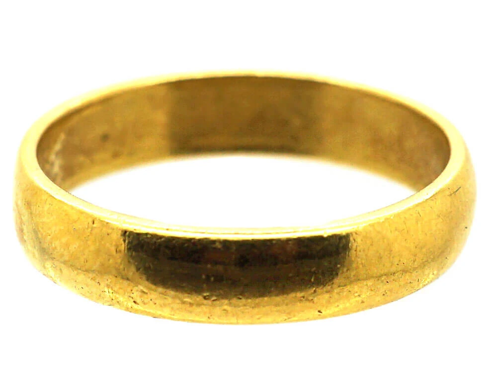 Mid 20th Century 22ct Gold Wide Wedding Ring 8 Mid 20th Century 22ct Gold Wide Wedding Ring - Image 6