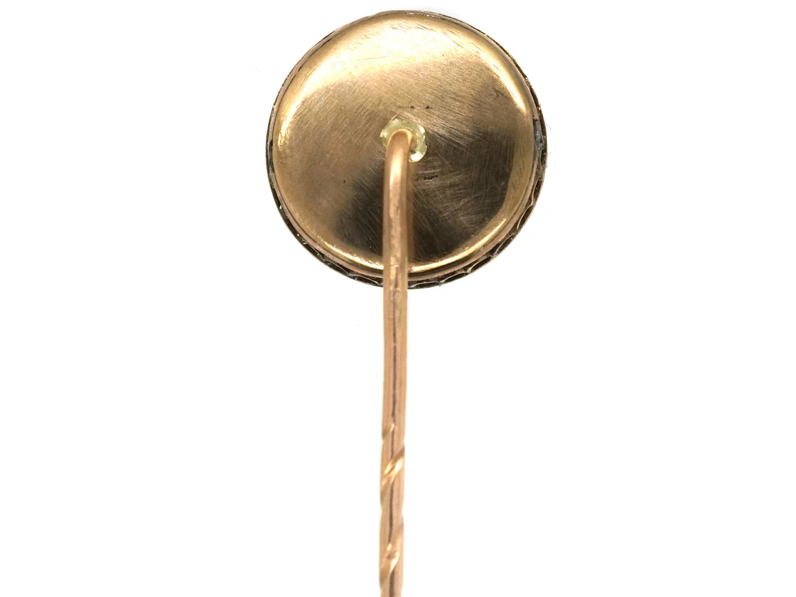 Victorian Fox Head Reverse Intaglio Rock Crystal & Rose Diamond Tie Pin 8 Victorian Fox Head Reverse Intaglio Rock Crystal & Rose Diamond Tie Pin - Image 6