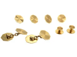 Art Deco 9ct Gold Dress Set In Original Case -Antique Jewellery Company DSC09400