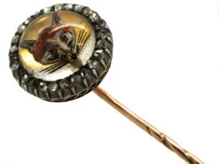 Victorian Fox Head Reverse Intaglio Rock Crystal & Rose Diamond Tie Pin 11 Victorian Fox Head Reverse Intaglio Rock Crystal & Rose Diamond Tie Pin -Antique Jewellery Company DSC09402
