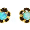 Retro 18ct Gold & Opal Stud Earrings -Antique Jewellery Company DSC09431 1