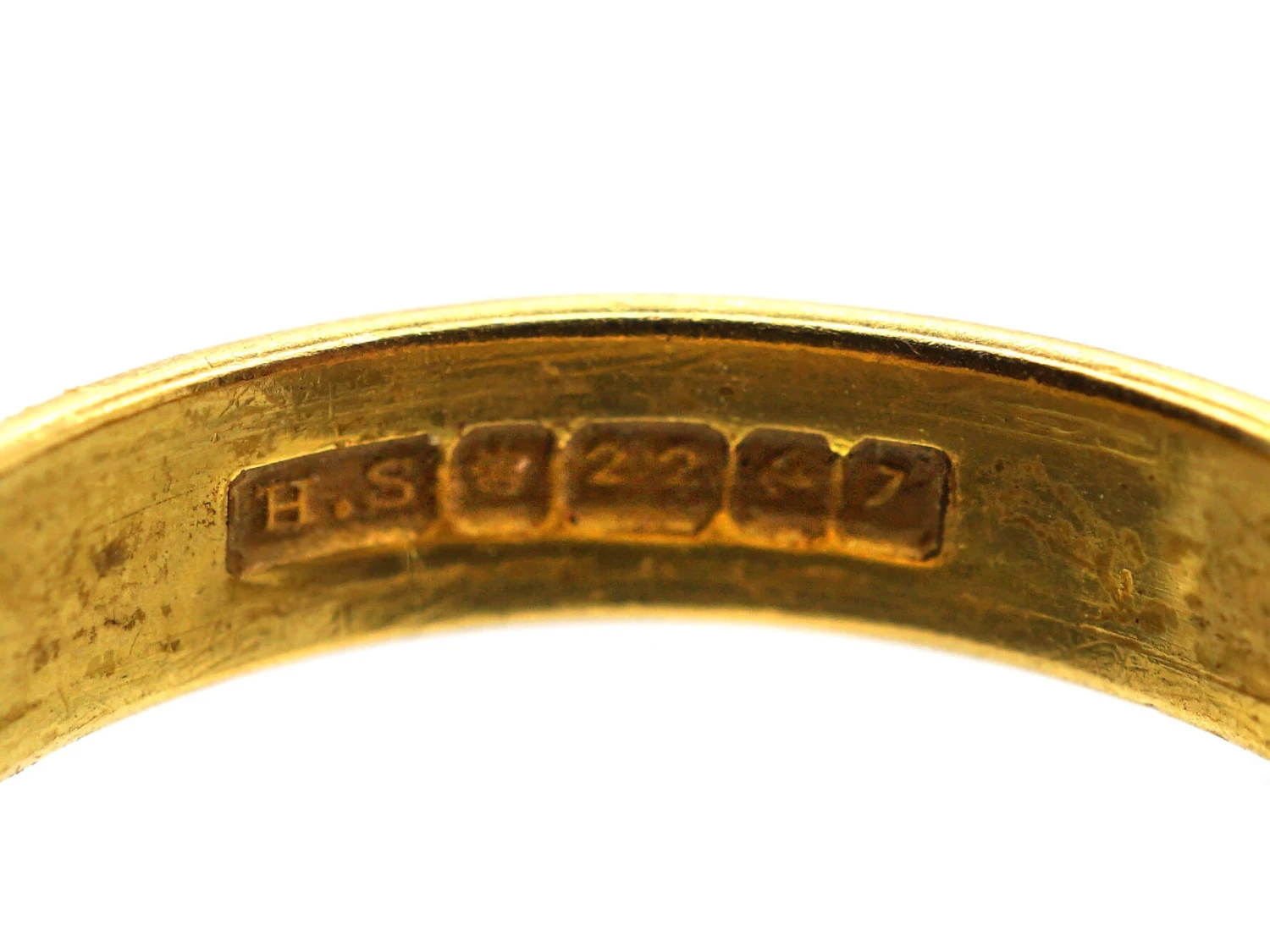 Mid 20th Century 22ct Gold Wide Wedding Ring 7 Mid 20th Century 22ct Gold Wide Wedding Ring - Image 5