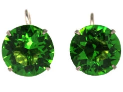 Silver & Green Paste Earrings