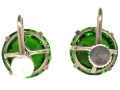 Silver & Green Paste Earrings 9 Silver & Green Paste Earrings -Antique Jewellery Company DSC09456