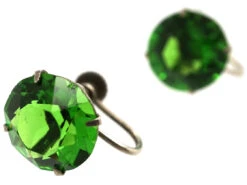 Silver & Green Paste Earrings 8 Silver & Green Paste Earrings -Antique Jewellery Company DSC09459