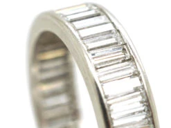 18ct White Gold Wide Baguette Diamond Eternity Ring -Antique Jewellery Company DSC09472