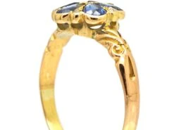 Edwardian 18ct Gold, Sapphire & Rose Diamond Pansy Cluster Ring 10 Edwardian 18ct Gold, Sapphire & Rose Diamond Pansy Cluster Ring -Antique Jewellery Company DSC09521 scaled 1