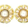 Victorian 18ct Gold, Rose Diamond & Natural Split Pearl Flower Earrings -Antique Jewellery Company DSC09526 scaled 1