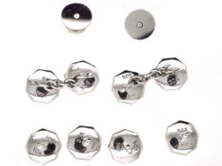 Art Deco 9ct White Gold Dress Set In Original Case 11 Art Deco 9ct White Gold Dress Set In Original Case -Antique Jewellery Company DSC09540 1