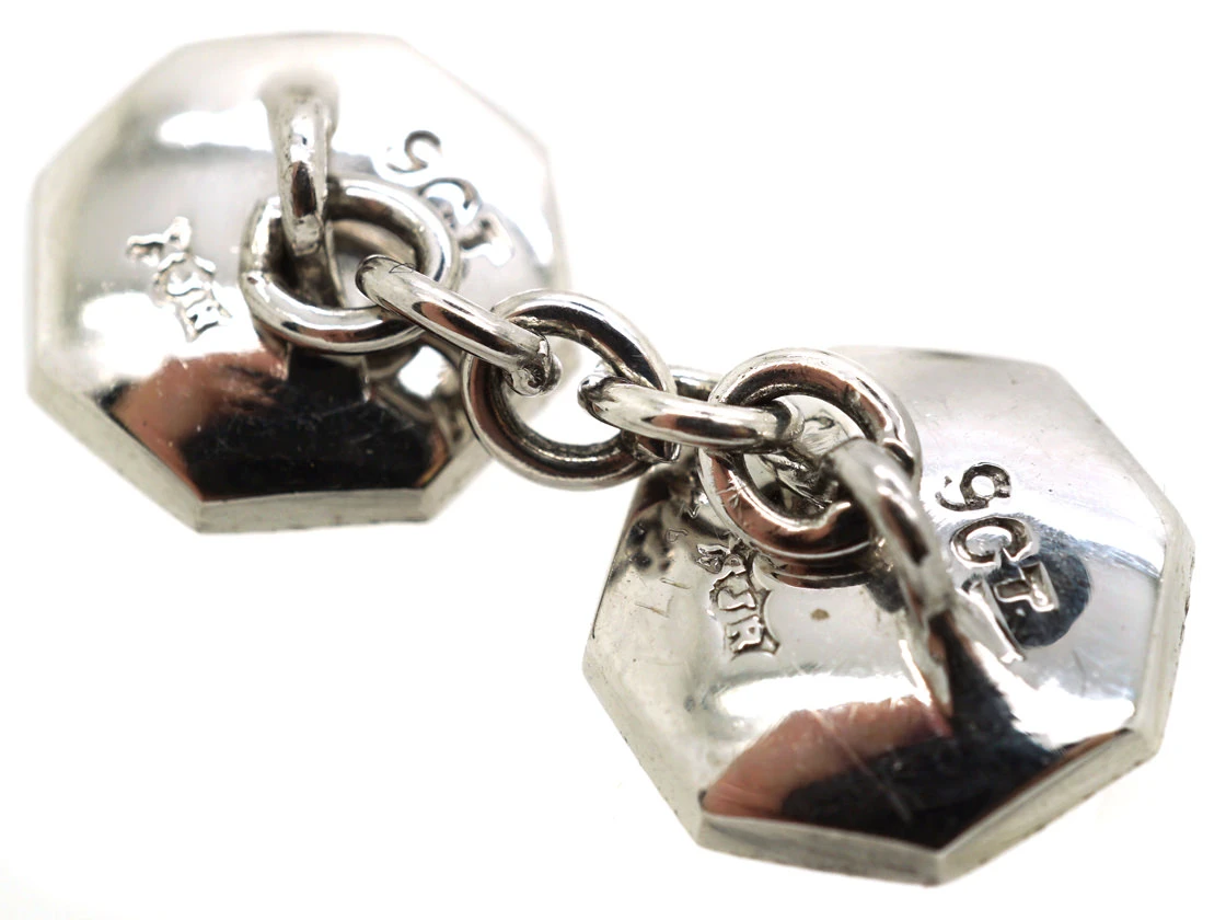 Art Deco 9ct White Gold Dress Set In Original Case 4 Art Deco 9ct White Gold Dress Set In Original Case - Image 2