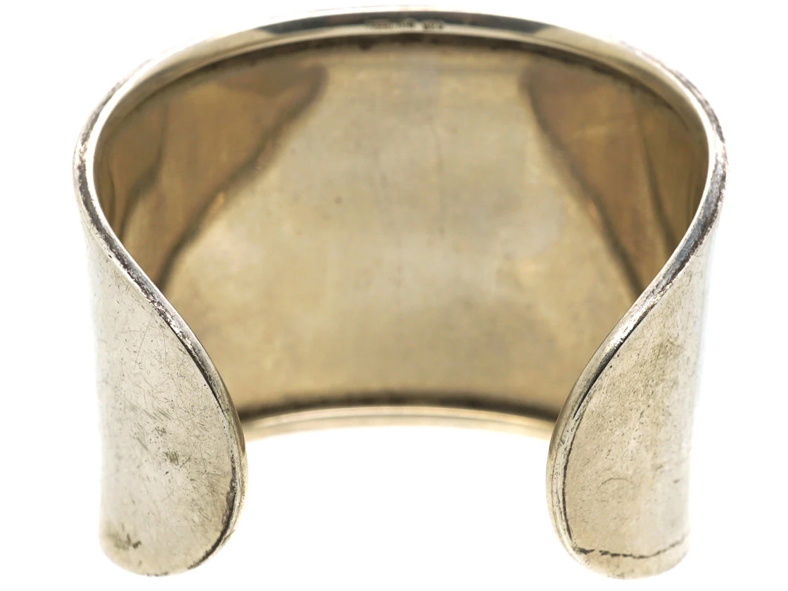 Silver Wide Cuff Bangle 7 Silver Wide Cuff Bangle - Image 5